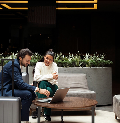 Elegant luxury hotel terrace with sophisticated atmosphere